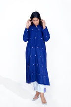 Back Pleat Dress with Linear Embroidery Pant