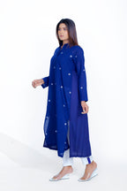 Back Pleat Dress with Linear Embroidery Pant