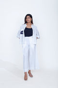 PRINT POCKET SHIRT WITH INVERTED PLEAT PANT & SLIP