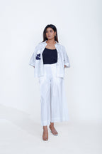 Print Pocket Shirt with Inverted Pleat Pant & Slip Co-Ord Set