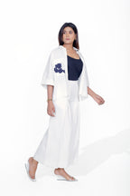 Print Pocket Shirt with Inverted Pleat Pant & Slip Co-Ord Set