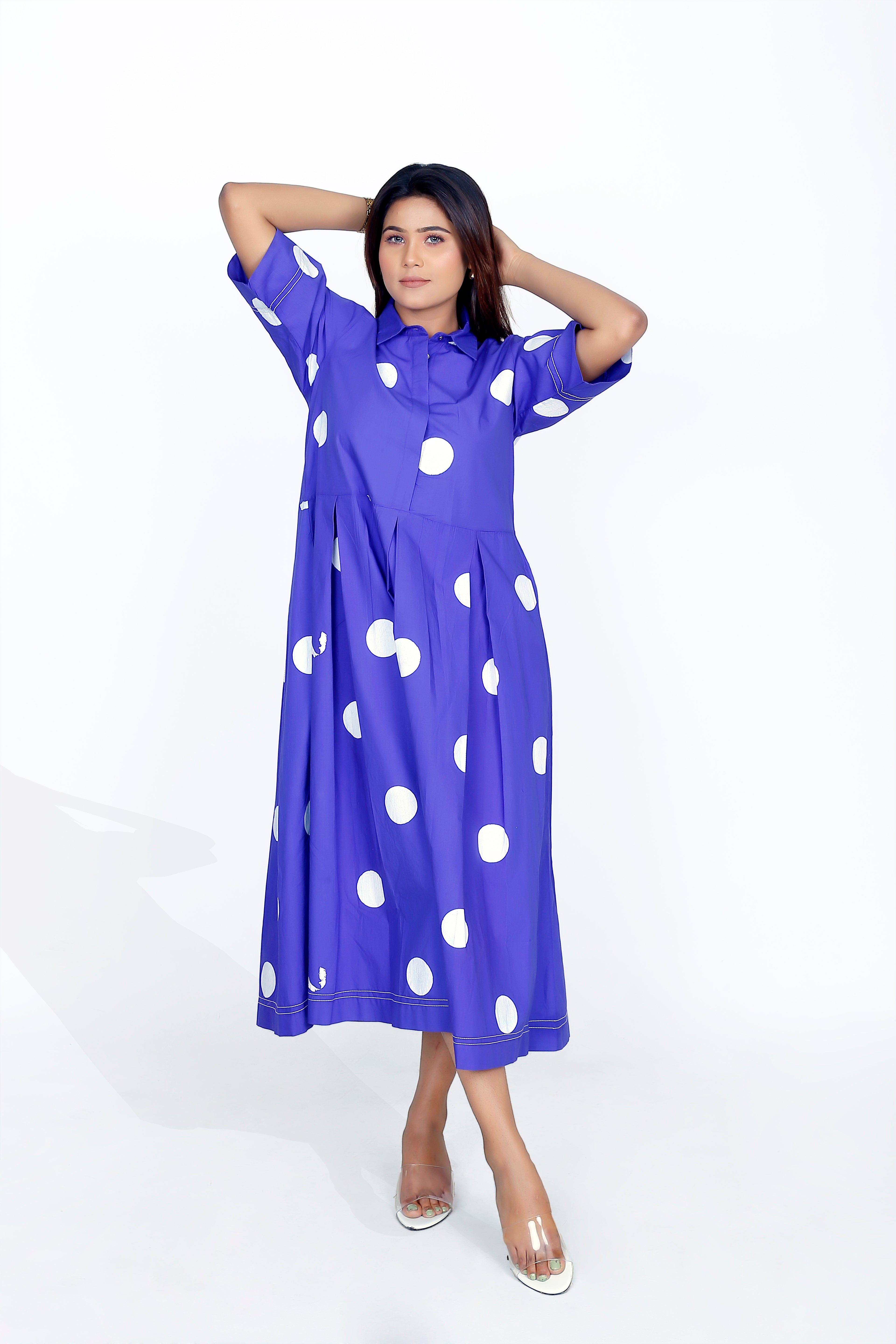 POLKA DOT COLLAR DRESS