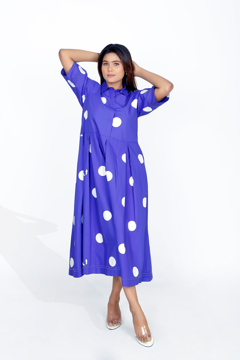 Polka Dot Collar Dress