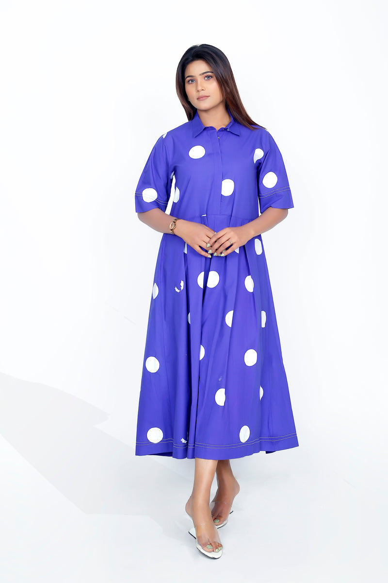 Polka Dot Collar Dress