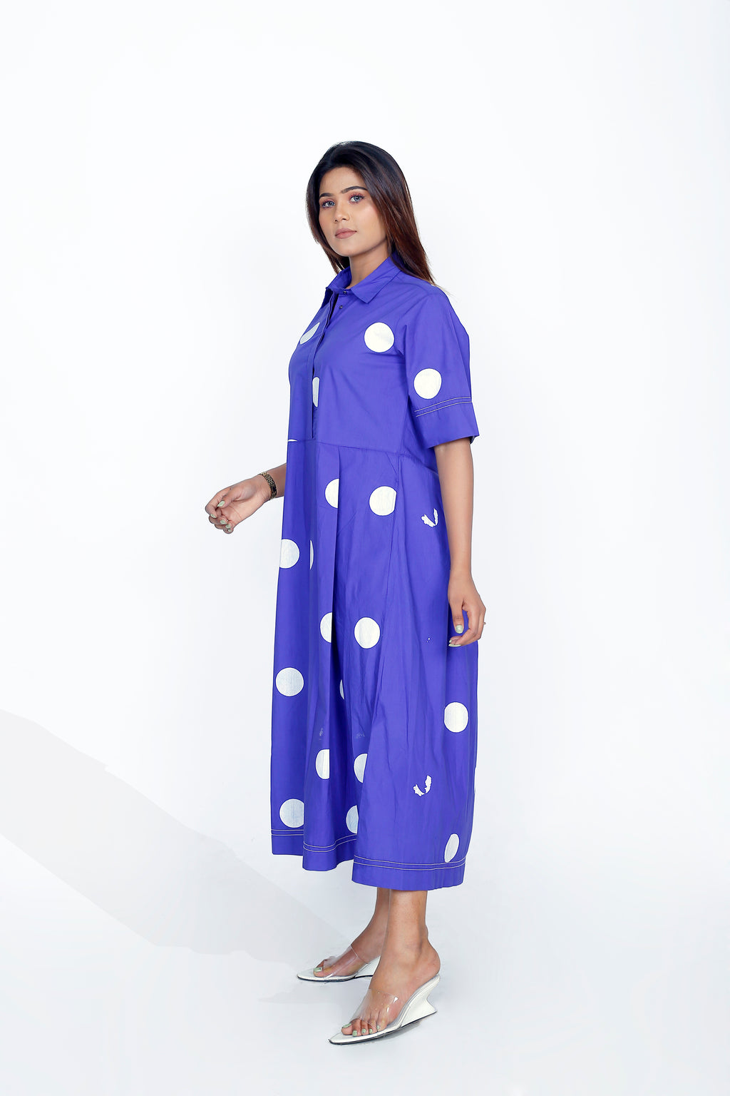 POLKA DOT COLLAR DRESS