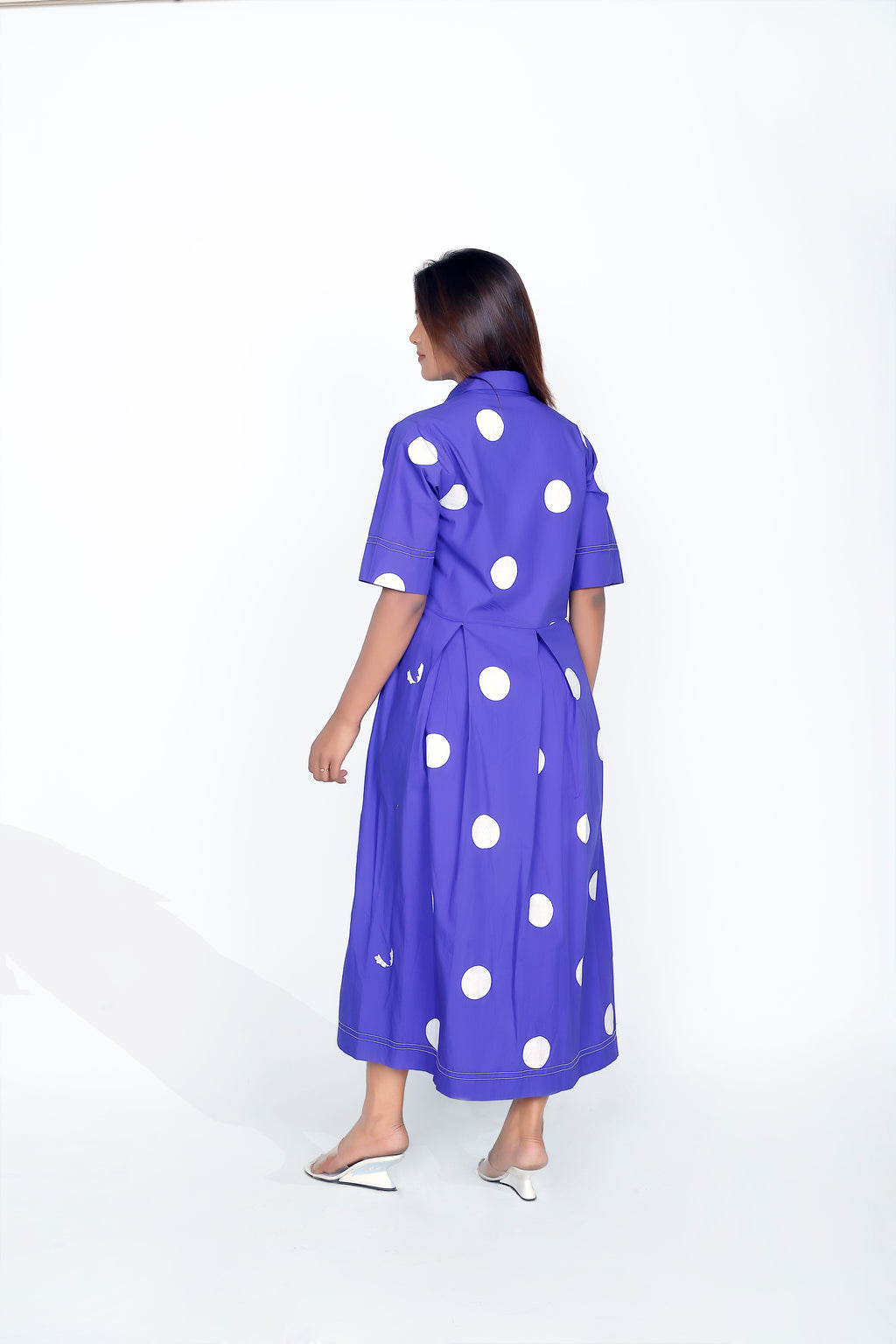 POLKA DOT COLLAR DRESS