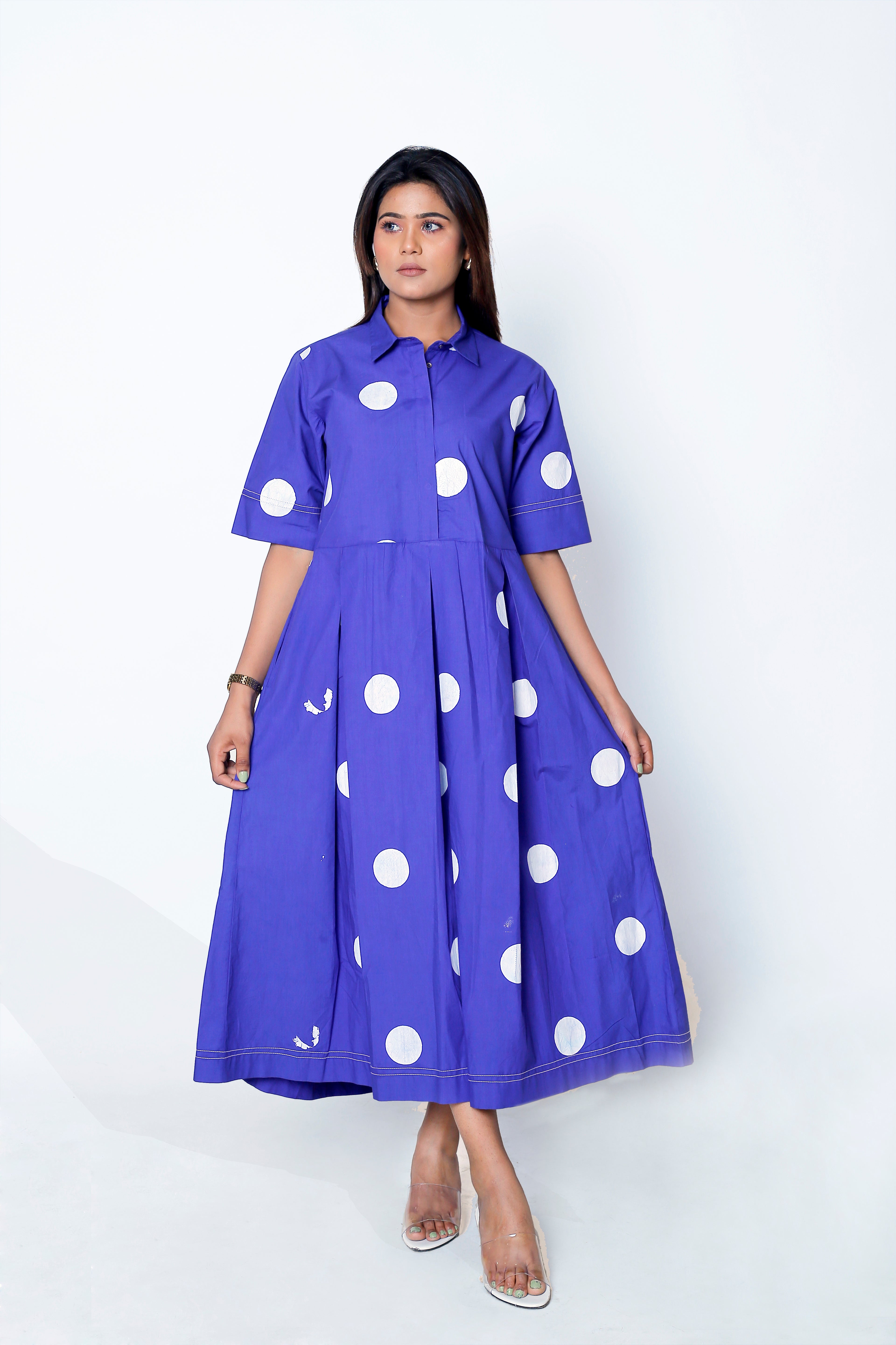 POLKA DOT COLLAR DRESS