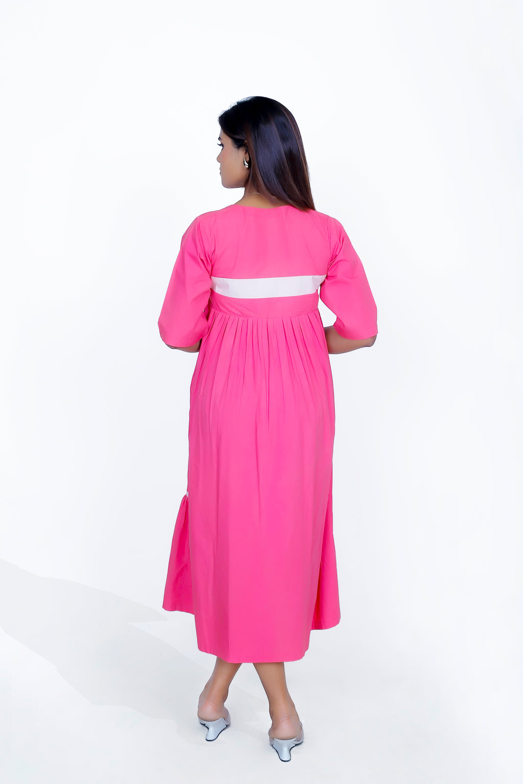 FRONT PLACKET WITH GATHER DRESS