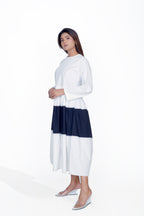 White Cotton Poplin Princess Line Dress