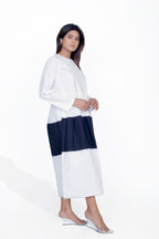 White Cotton Poplin Princess Line Dress
