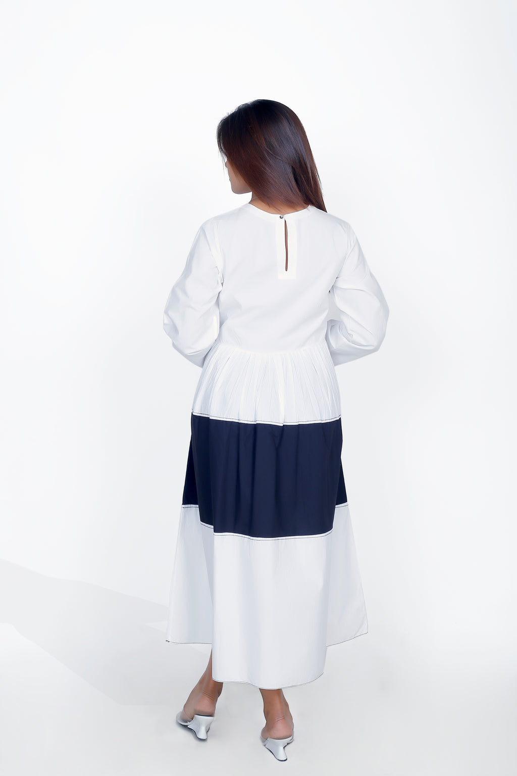 PRINCESS LINE WAIST GATHER DRESS