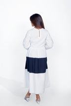 White Cotton Poplin Princess Line Dress