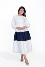 White Cotton Poplin Princess Line Dress