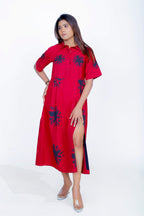 Splash Print Pleated Dress