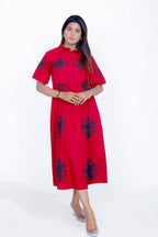 Splash Print Pleated Dress