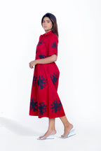 Splash Print Pleated Dress