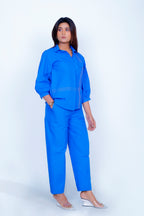 Flap Pocket Embroidered Shirt Co-ord Set