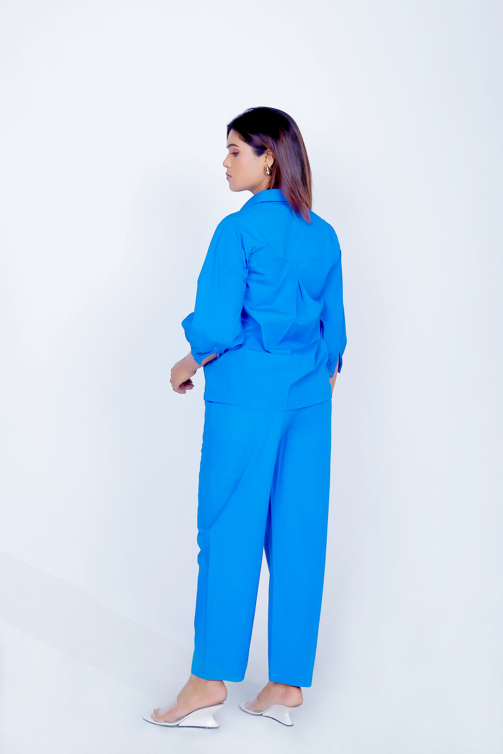 FLAP POCKET EMBROIDERED SHIRT CO-ORD SET