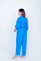 Flap Pocket Embroidered Shirt Co-ord Set
