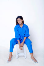 Flap Pocket Embroidered Shirt Co-ord Set