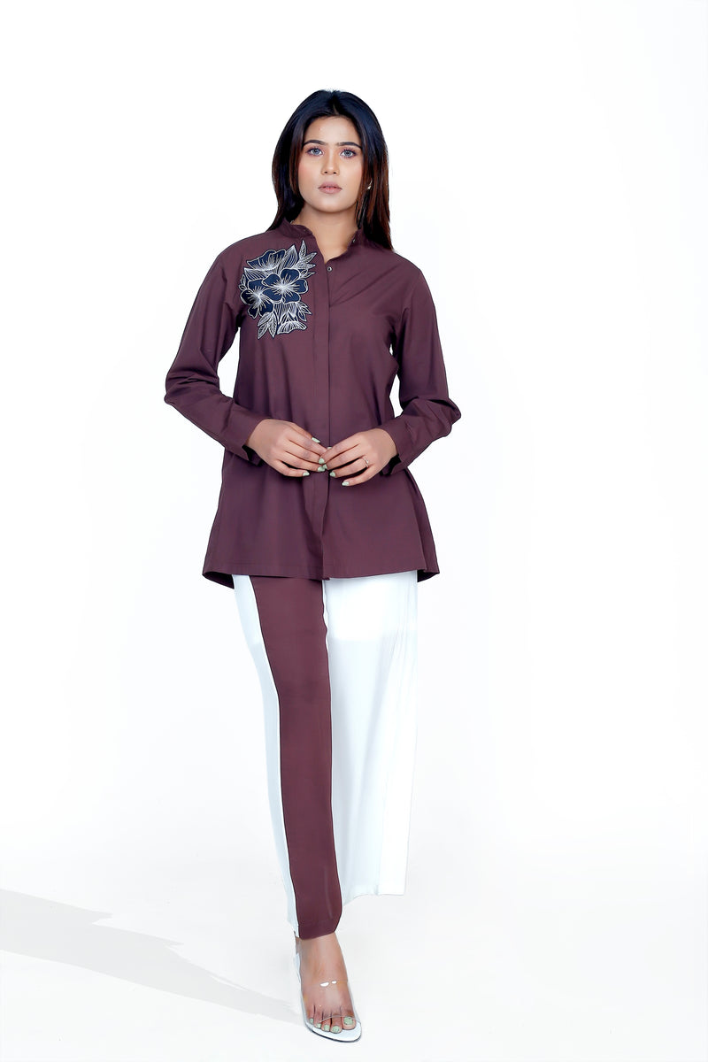 Front Patch Shirt With Front Stripe Pant Co-ord set