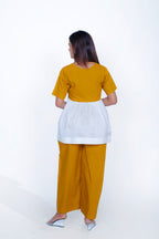Front Placket Waist Gather Top Co-ord Set