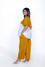 Front Placket Waist Gather Top Co-ord Set