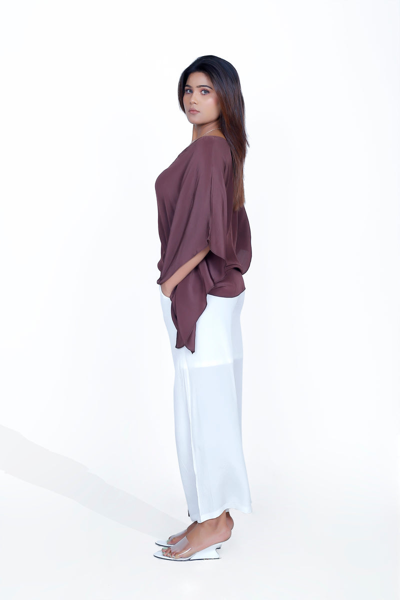 Short V-Neck Top With Front Stripe Pant Co-Ord Set
