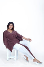 Short V-Neck Top With Front Stripe Pant Co-Ord Set