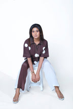 Polka Dot Shirt With Front Stripe Pant co-ord set