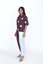 Polka Dot Shirt With Front Stripe Pant co-ord set