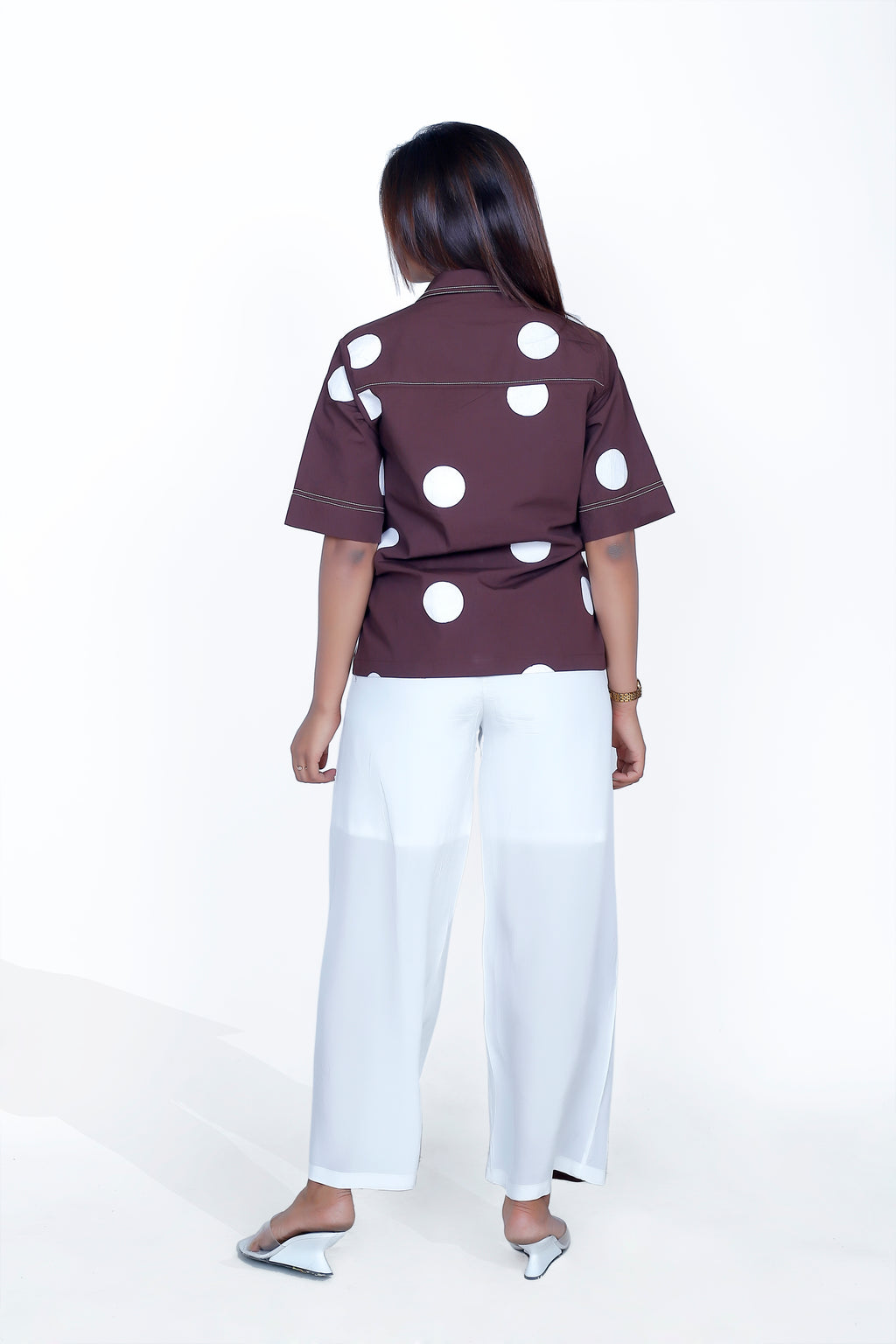 POLKA DOT SHIRT WITH FRONT STRIPE PANT