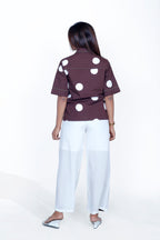 Polka Dot Shirt With Front Stripe Pant co-ord set
