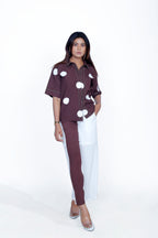Polka Dot Shirt With Front Stripe Pant co-ord set